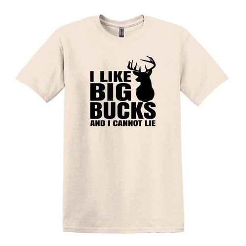 I LIKE BIG BUCKS - Deer Hunting Humor T-shirt - Gildan Adult Unisex Heavy Cotton - Picture 16 of 122