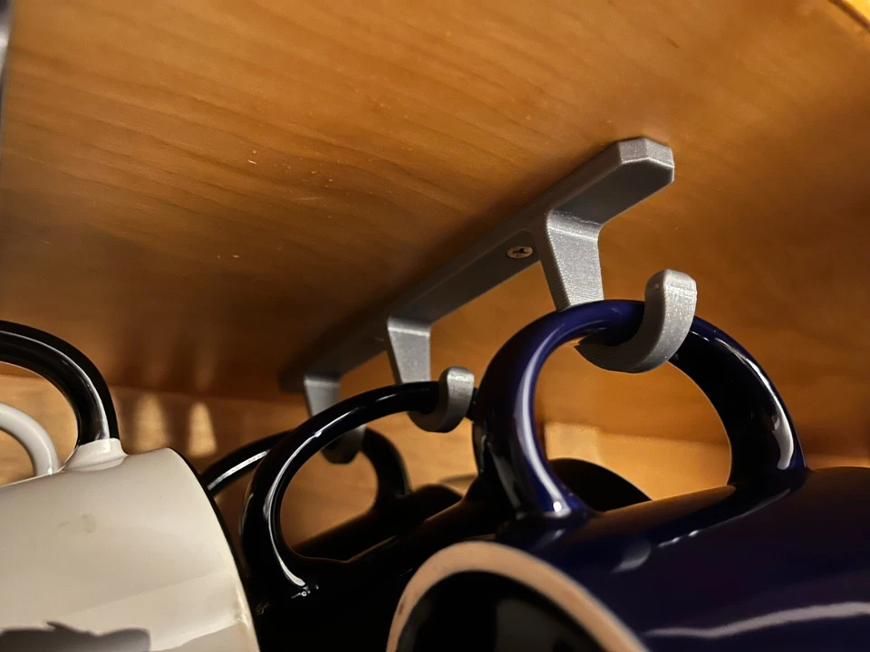 Soporte para taza de café con 3 ganchos debajo del estante soporte para almacenamiento cocina Foto 2 de 2