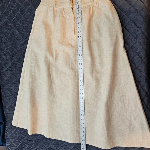 George Masket Beige Wool Skirt No Size Tag Lined Long Zippered Front - Picture 6 of 9