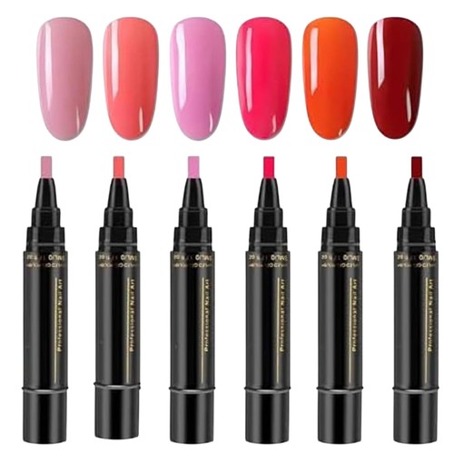 Gel Nail Polish Pens Quick-Dry Nail Polish Art Pens 6 Colors UV Gel Set - Picture 16 of 18