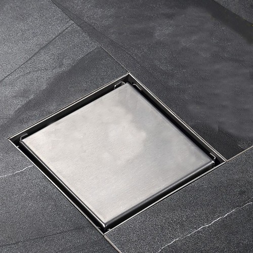 100mm Tile Insert Square Smart Floor Grate Waste Drain Silver Shower Bathroom AU - Picture 7 of 12
