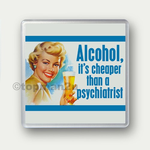 New, Quality Drinks Coasters - FUNNY RETRO STYLE Alcohol, Beer Theme - you pick - Picture 2 of 17