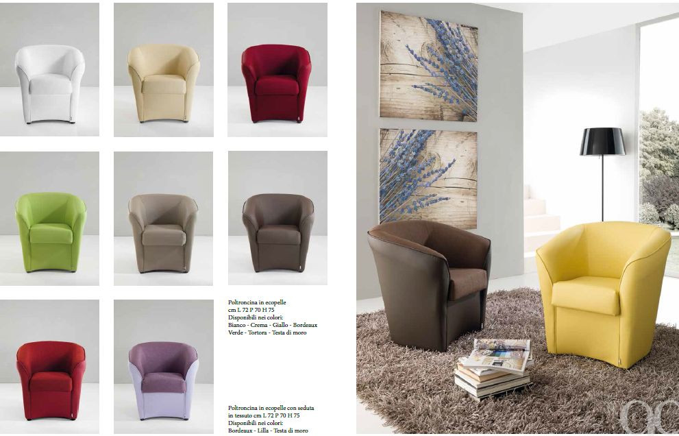 Ecopelle Poltroncina Da Camera Colorata Pozzetto Piccole