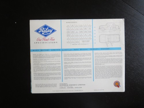 1960 Riley One-Point-Five brochure - Picture 4 of 4