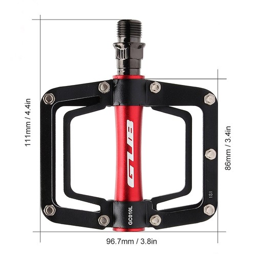 Bike Pedals Pair of 9/16" Alloy Mountain Bicycle BMX MTB Flat Platform Anti-Slip - Picture 3 of 4