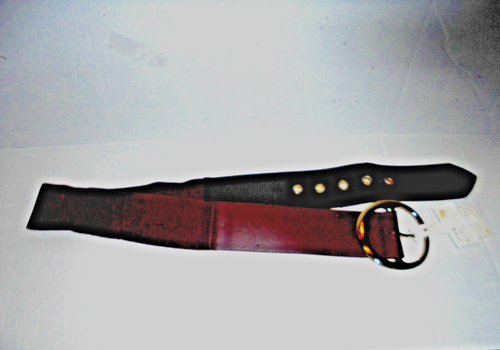 A NEW DAY BURGUNDY WOMEN'S ROUND BUCKLE BELT - SIZE SMALL - Picture 2 of 2