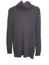 Ralph Lauren Sport Dark Grey Cable Knit Turtleneck Sweater M