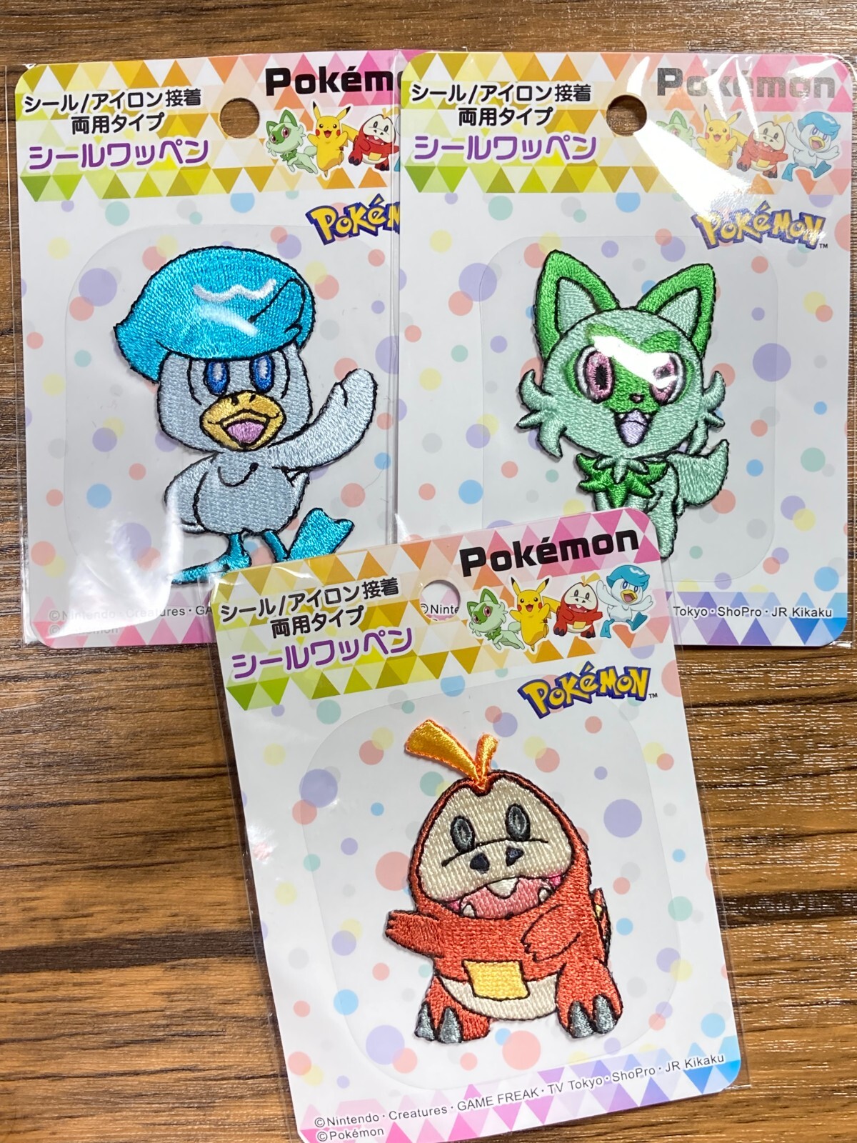 Pocket Monsters Official Seal/ Iron On Patch Pokemon Quaxly Sprigatito Fuecoco