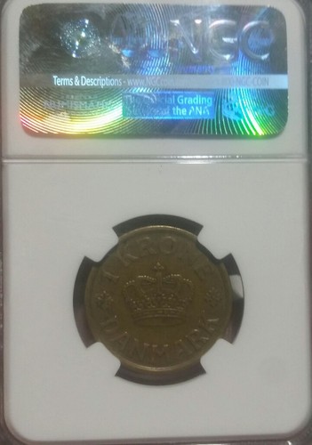 1926 HCN GJ Denmark 1 Krone NGC XF45 - Picture 2 of 2
