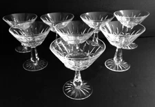 WATERFORD Rosslare Pattern Set of 8 Champagne Tall Sherbet Glasses 4 3/4"