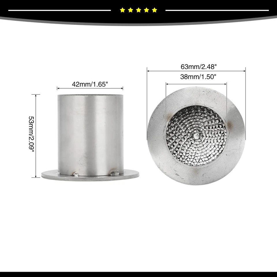 Pieza Universal de 1 Deflector Silenciador Tubo Escape Moto 63mm Plateado Foto 2 de 4