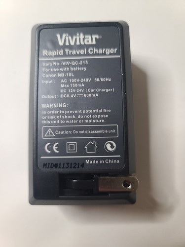 Vivitar Travel Quick Charger for Canon NB-10L Battery - Picture 3 of 4