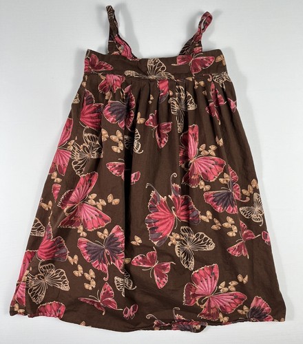 Gap Kids Girls Size Small 6/7 Summer Sleeveless Brown Butterfly Dress