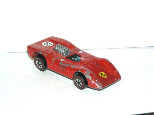 1970 Hot Wheels Redline Ferrari 312P RED ENAMEL NICE WHEELS CLASSIC GP READ!