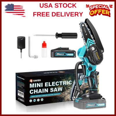 Saker Mini Chainsaw,Portable Electric Chainsaw Cordless,Handheld Chain Saw Pruni
