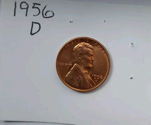 1956-D LINCOLN WHEAT CENT GEM BU FROM ORIGINAL ROLL FREE & FAST SHIPPING #391