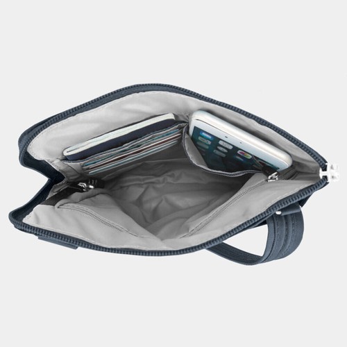 Travelon Anti-Theft Classic Slim Double Zip Crossbody - Midnight - Picture 5 of 8