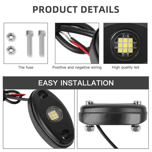 For Chevy Silverado 1500 2500 3500 15.5" RGB LED Wheel Ring Lights + Rock Light - Bild 16 von 16