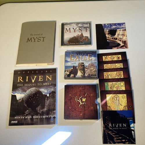 Myst Riven Box Exile Set Classic PC/MAC Games Journal + Strategy Guide Book Lot - Bild 1 von 12