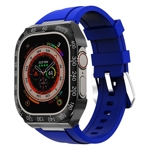 For Apple Watch Ultra 49MM Stainless Steel Mod Kit Metal Bezel Case Strap Band - Foto 70 di 72