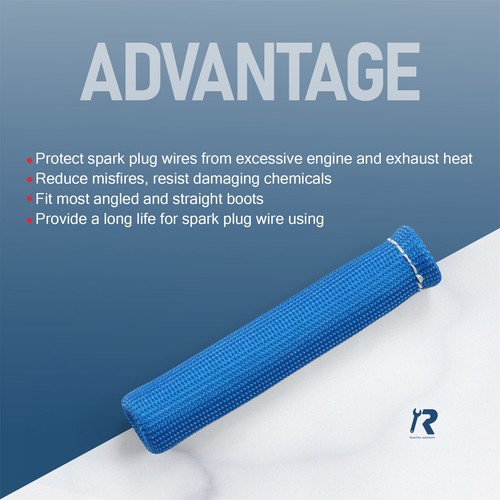 8X Spark Plug Wire Boots Protector Sleeve Heat Shield Cover Blue fit for LS1 LS2 - Picture 10 of 12