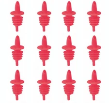 Shaved Ice/Snow Cone Bottle Pour Liquor Spout Red (Count of 12)