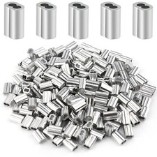 200 Pcs Aluminum Crimping Loop Sleeve 1/16", Cable Ferrule Wire Rope Sleeves Loo