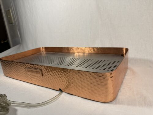 ABSOLUT ELYX COPPER WARMING TRAY RARE STAINLESS STEEL INSERT 21 IN X 11 IN X 3 - Picture 4 of 8