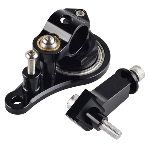 CNC Steering Damper Mounting Kit For Kawasaki Ninja ZX-6R ZX636 2005-2006 Black - Picture 3 of 6