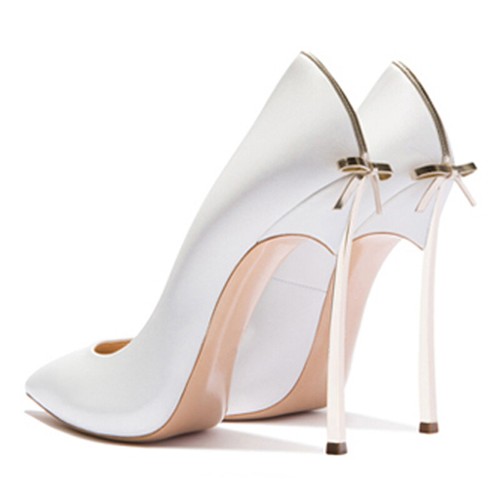 High Heel Womens Punta Formal Stilettos Evening Wedding On Slip Slip White Pumps vwqqZx8