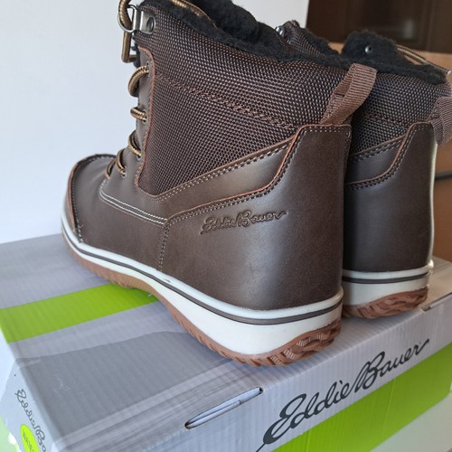 Stivali uomo nuovi Eddie Bauer taglia 8 M WaverlyBrown impermeabili scatola potrebbe essere imperfetto - Foto 5 di 10