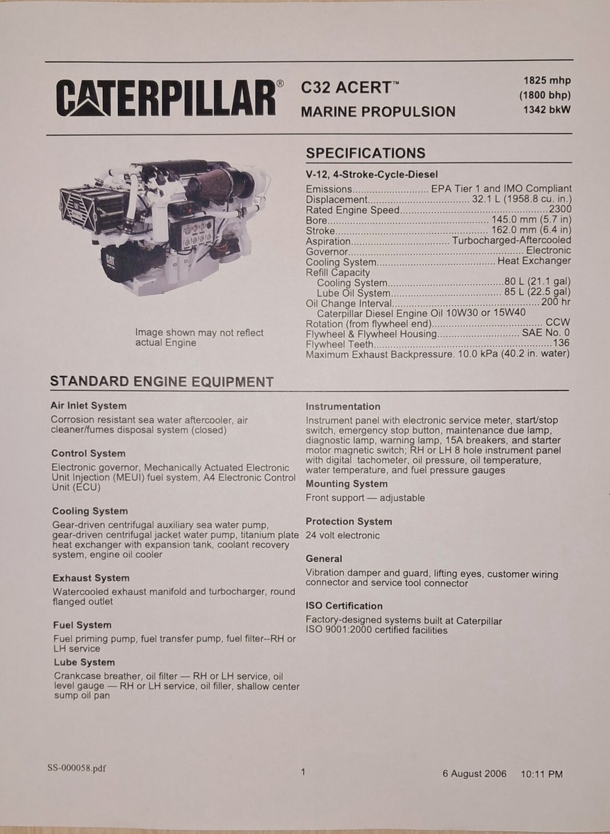 Caterpillar CAT C32,ACERT Marine Diesel Engine , 1800HP Caterpillar CAT C32,ACERT Marine Diesel Engine , 1800HP