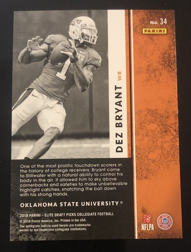 2018 Elite #34 DEZ BRYANT Aspirations SP #d 11/99! COWBOYS - Bild 2 von 2