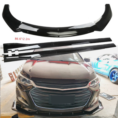 For Chevrolet Onix 21-24 Glossy Black Front Lower Bumper Lip Splitter Spoiler