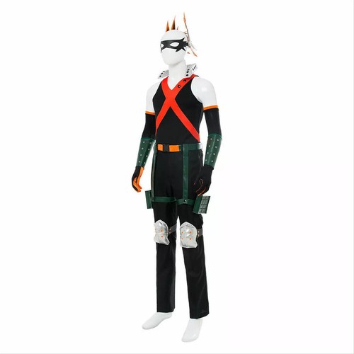 Costume Cosplay Anime My Hero Academia Bakugou Tuta da Battaglia Outfit con Guanti - Foto 2 di 5