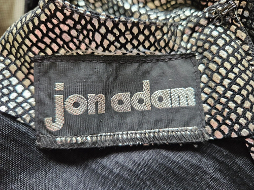 Jon Adam - Retro black/silver , peated/ruched front & back wiggle dress - S/UK10 - Picture 13 of 15