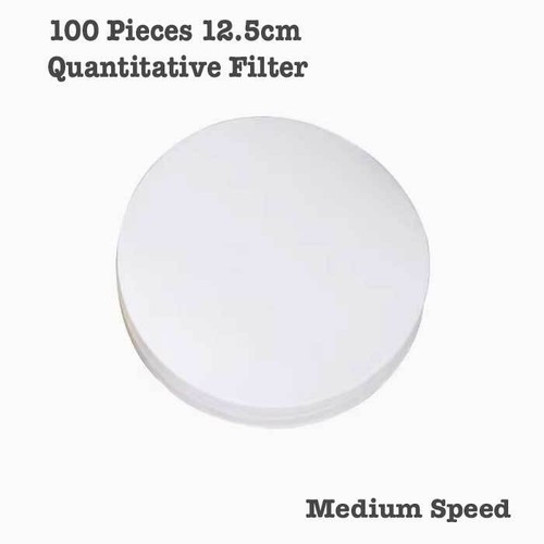 100Pcs Medium Speed Quantitative Filter Paper 12.5cm Filtration Lab Supply