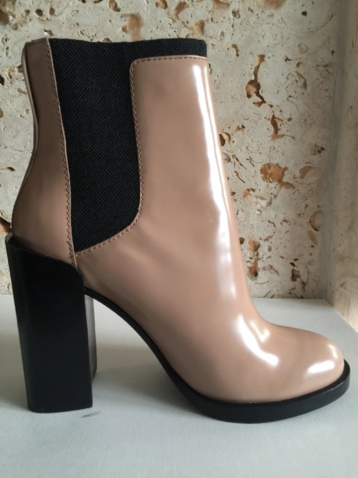 3.1 Phillip Lim Emerson Short Chelsea Leather Ankle Boots Booties Nude Shoes37/7 - Image 2 of 4