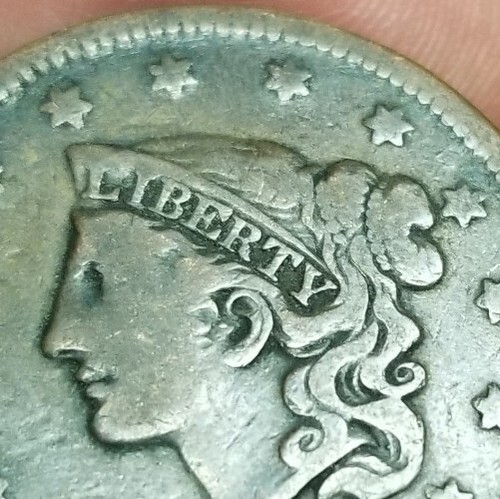 1838 - Braided Hair Large One Cent 1C Coin UNITED STATES - Picture 5 of 7