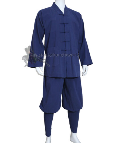 Abito estivo monaco buddista shaolin cotone tuta kung fu uniforme Wushu tai chi - Foto 2 di 15