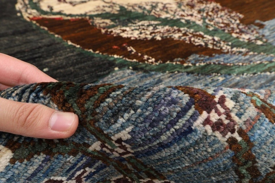 8 x 10 ft Gabbeh Animal Area Rug Afghan Hand Knotted Veg Dye Wool