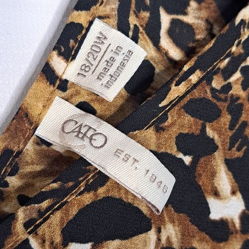 Cato Est.1945 18/20W Women's Animal Jungle Print Plus Size Blouse Top Shirt - Picture 3 of 6