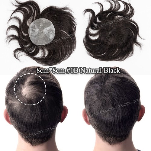 Echthaar Toupet Für Männer Haarteile Herrenperücke Skin Thin Remy Hair 9A Toupee - Bild 30 von 39