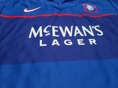 Vintage Nike Glasgow Rangers FC Soccer Club Blue Home Jersey