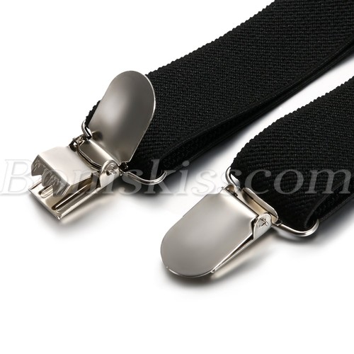 Kids Children Boys Fashion Suspenders Straps Bow Tie Set Elastic Black/Red/Blue - Picture 12 of 14
