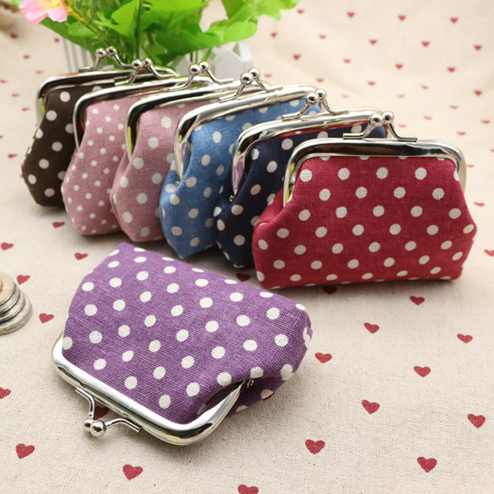 Dot Design Lady Kids Small Purse Coin Bag Key Card Bag Hand Bag