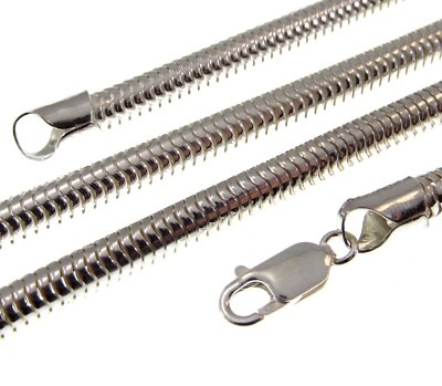 5 mm Massive 925 Sterlingsilber Italienische RUNDE SCHLANGENKETTE Halskette, Made In Italy