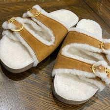 Tory Burch Anatomic Shearling Slides Sandals