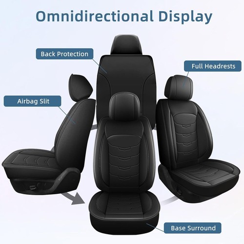 Juego completo de 5 fundas de asiento delanteras y traseras de coche para Nissan Rogue 2010-2024 almohadilla de cojín - Imagen 6 de 9