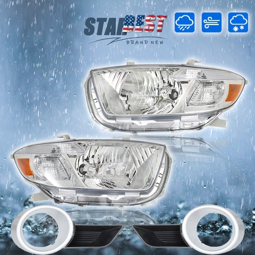 1 Pair Fog Lights Cover+Headlights Assembly Set For 2008-2010 Toyota Highlander - Picture 14 of 15